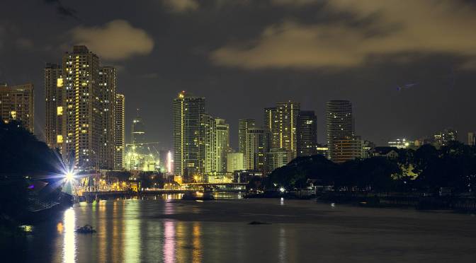 A view of the Makati skyline from Pasig riverbank